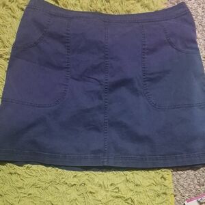 Boden Navy Cotton Mini Skirt with Front Pockets